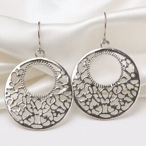 EL by Erica Lyons Handcrafted Silver Filigree Hoop Earrings - Women's Jewelry
